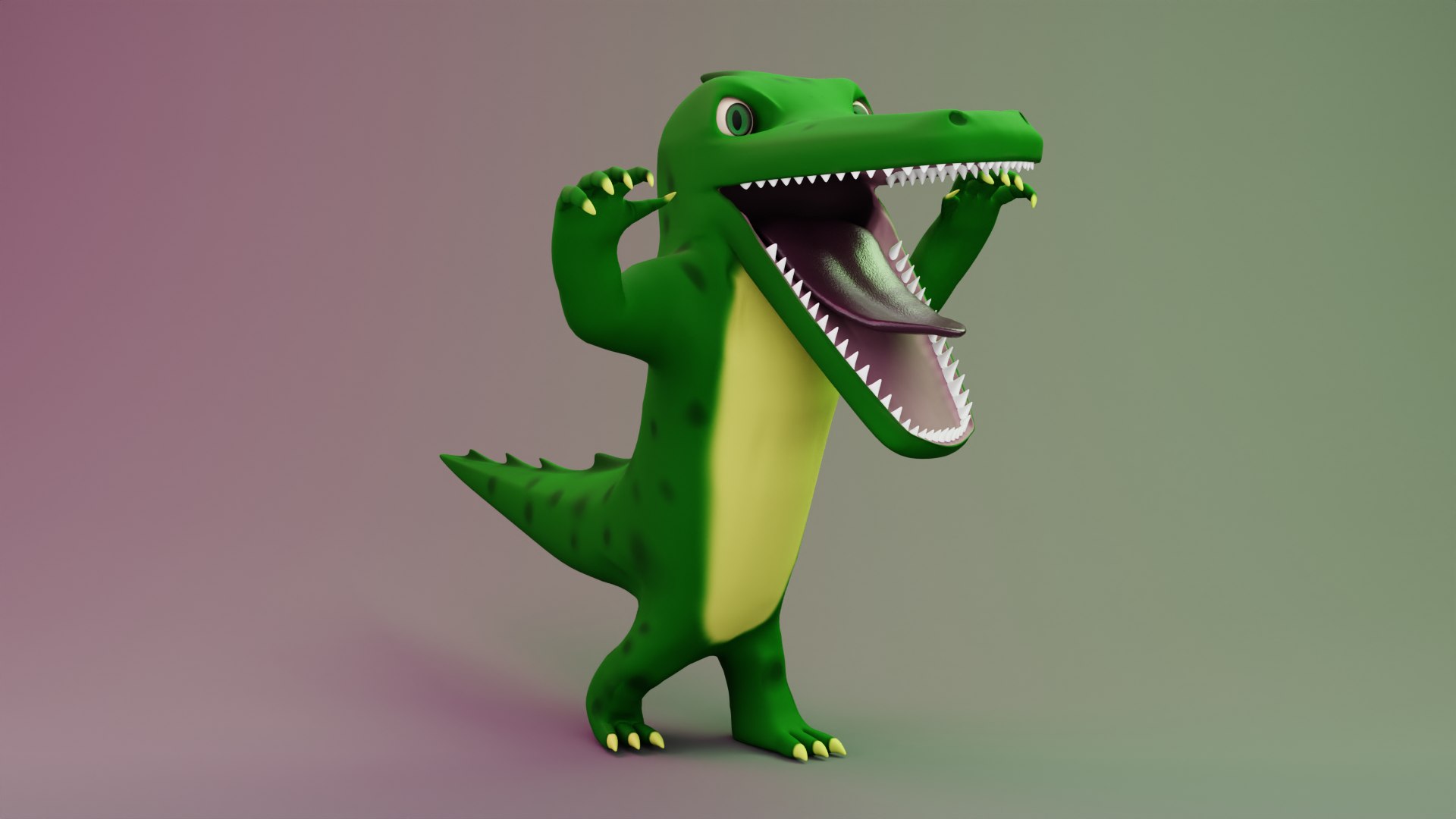 3D Cartoon Stylized Crocodile - TurboSquid 2135616