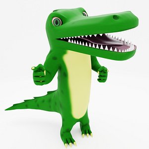 3D Cartoon Stylized Crocodile
