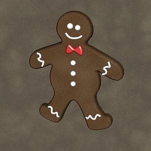 3d model gingerbread man zipped