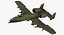 Fairchild Republic A-10 Thunderbolt II Green Modèle 3D