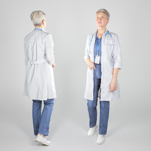 adult woman uniform medical model