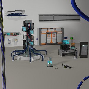 props cyberpunk cable device 3D