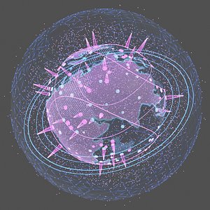 Planet Earth Hologram Blue