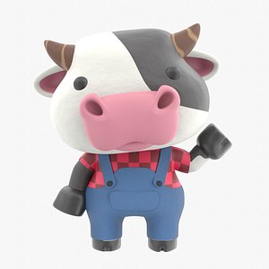 Cute Cow 3D Illustration model