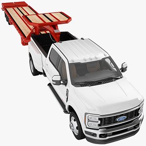 3D Ford Super Duty F450 2023 Gooseneck Pickup Truck Trailer 02