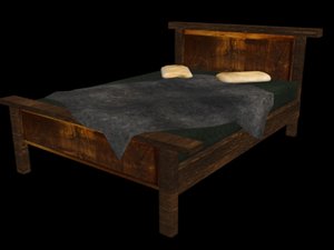free bed dark creepy 3d model
