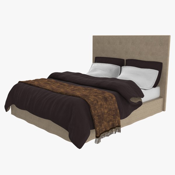 3D model bed headboard mattress