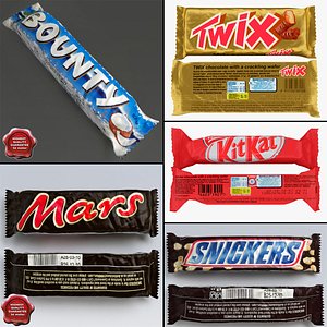 chocolate set snickers 3d 3ds