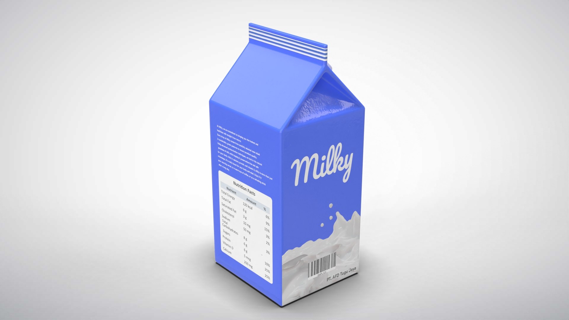 Milk Packaging Box PBR 3D Model - TurboSquid 2315544