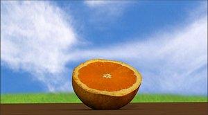 realistic orange 3d model