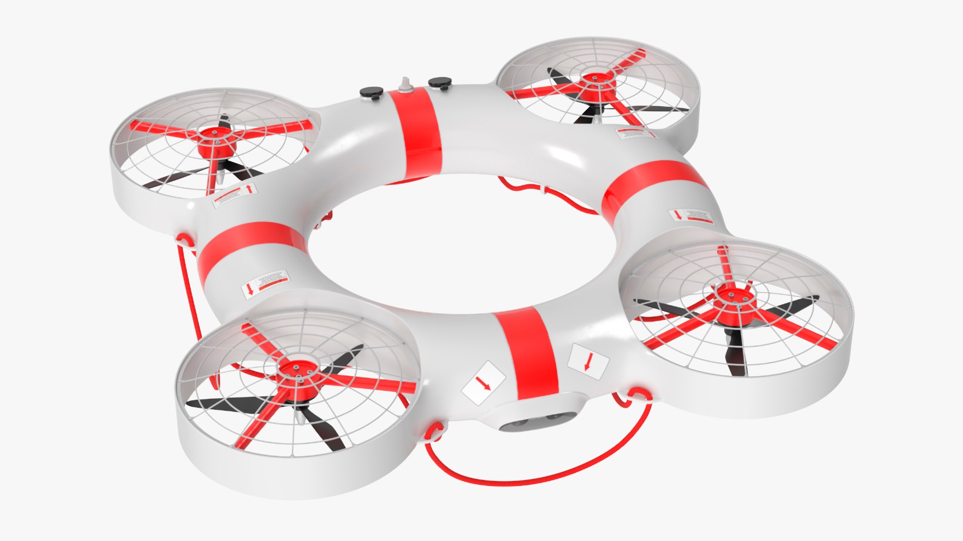 Hybrid Rescue Drone White 3D model preview