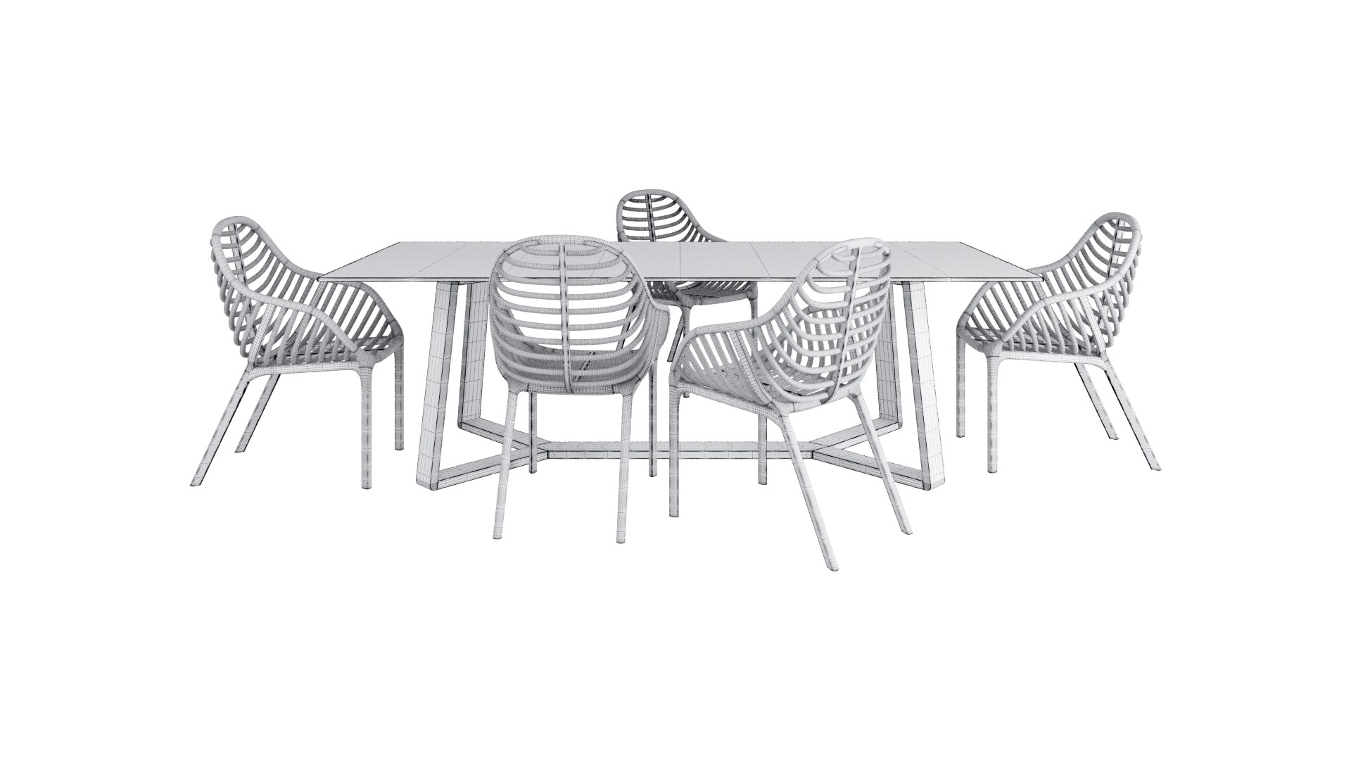 Trastevere Dining Table And Pam Dining Chair 3D Model - TurboSquid 2121245