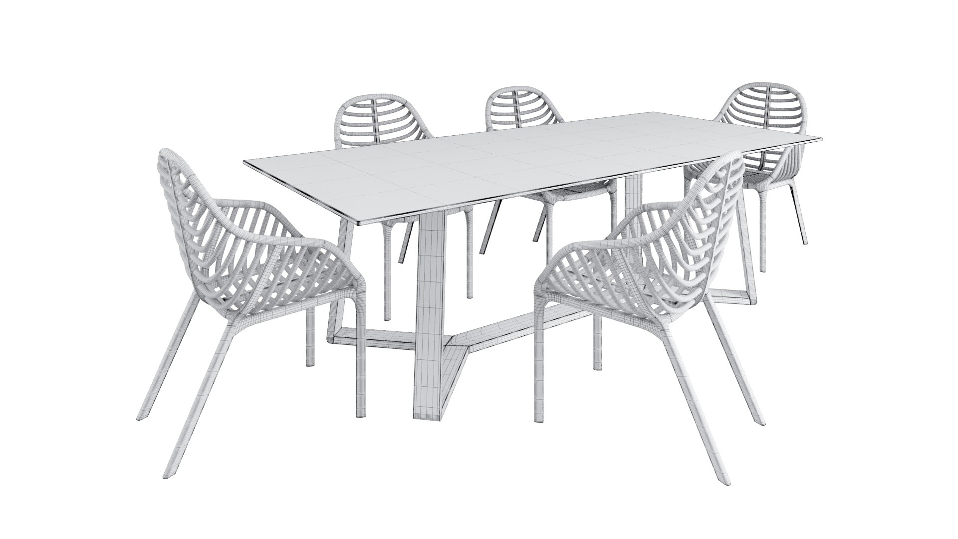 Trastevere Dining Table And Pam Dining Chair 3D Model - TurboSquid 2121245