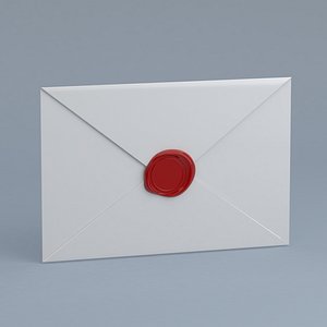 Envelope With Red Seal 3D