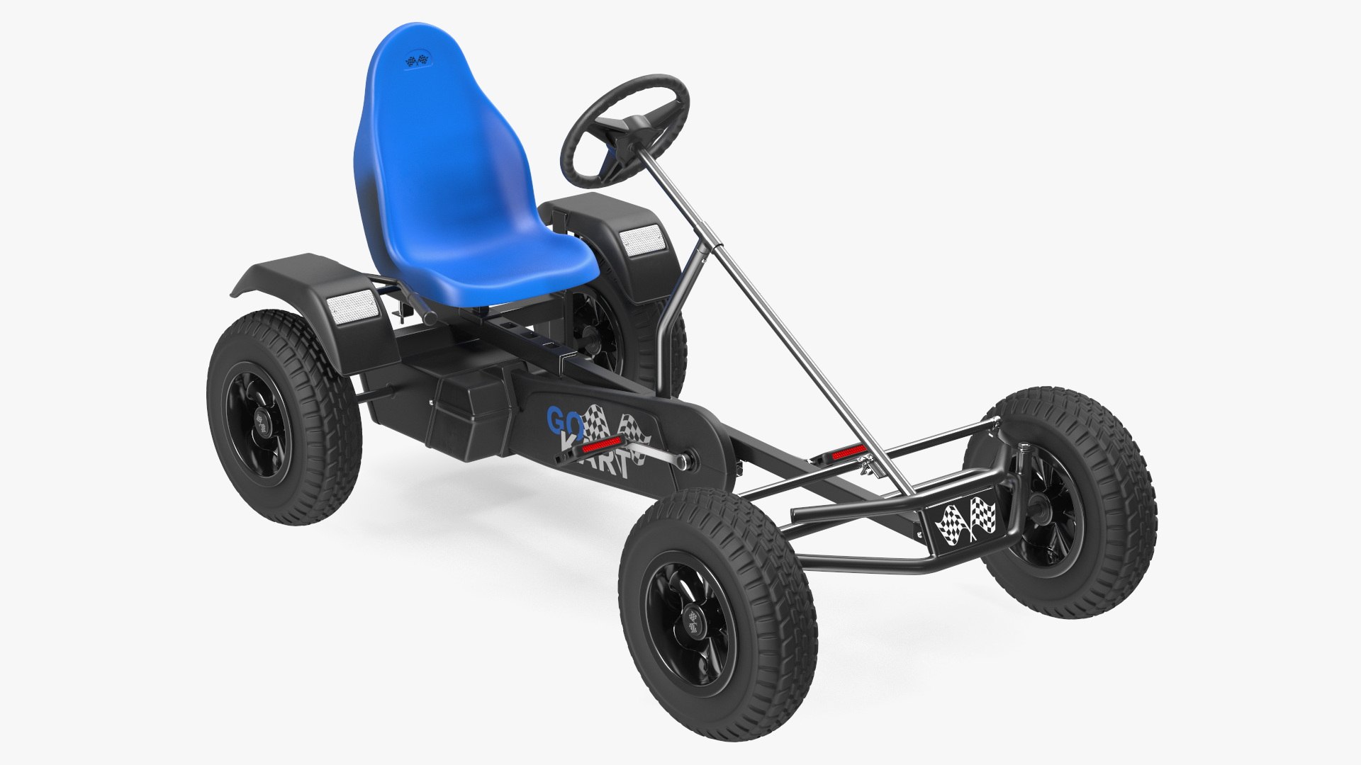 Blue Pedal Go Kart Rigged 3D model preview