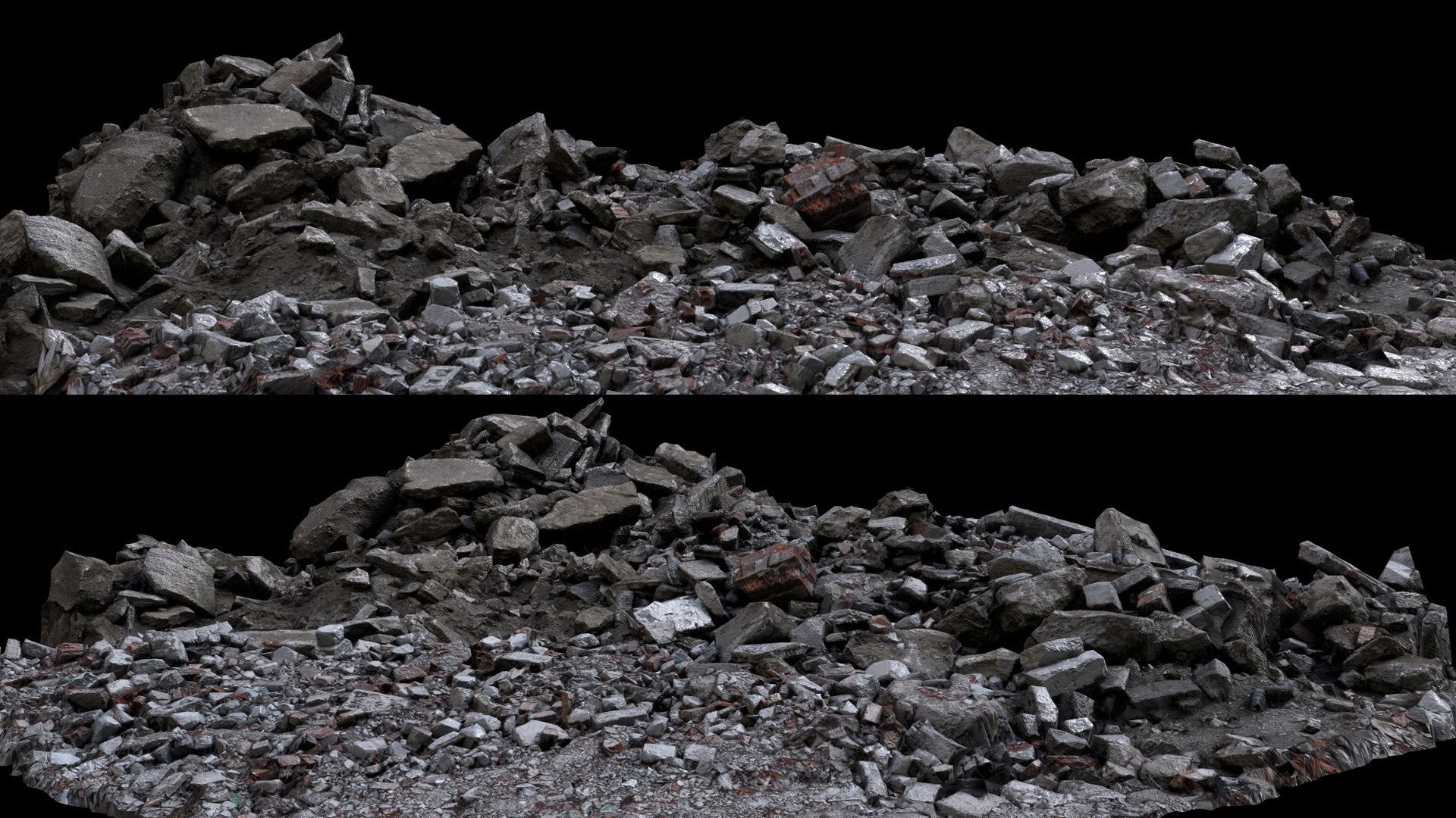 Destroyed Building Concrete Debris Ground Part3 Photogrammetry Model ...