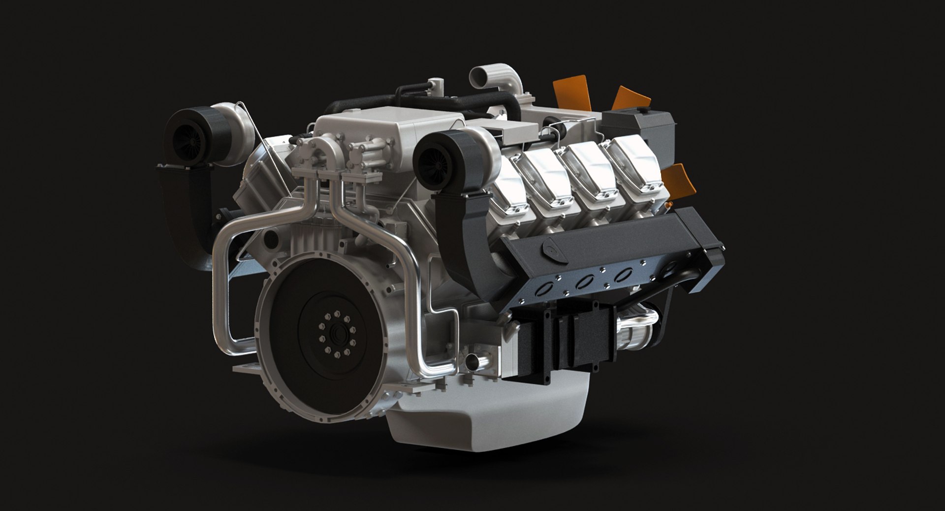 Truck V8 Diesel Engine 3d 3ds