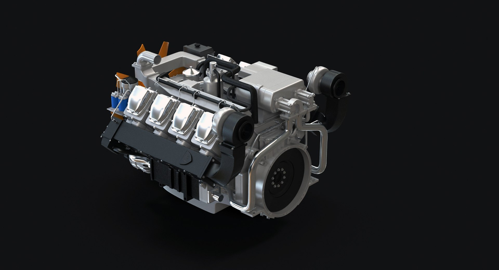 Truck V8 Diesel Engine 3d 3ds