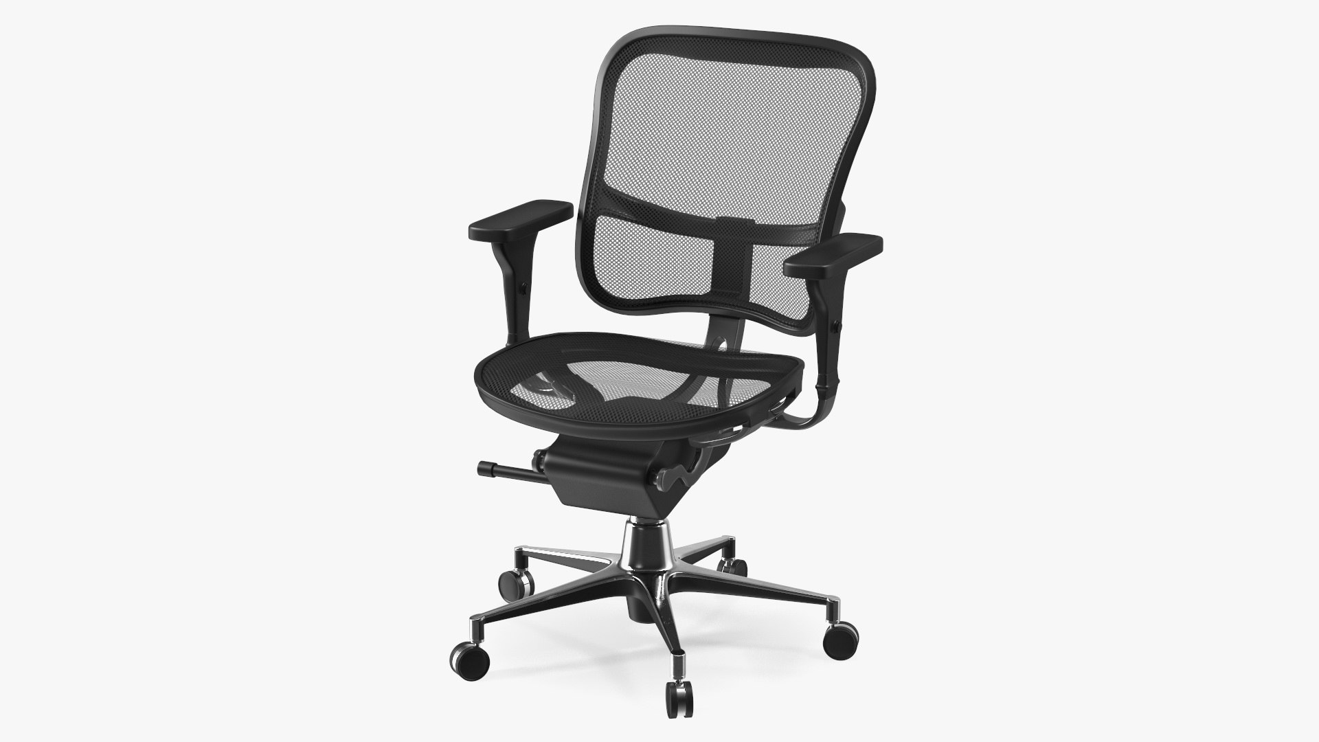 Office Chair with Armrests 3D model preview