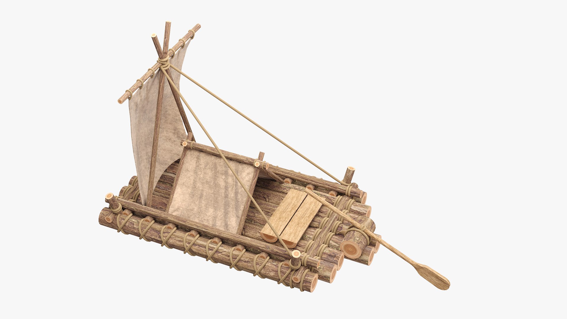 Realistic Wooden Raft 3d Model - Turbosquid 1581770