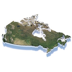 Canada Terrain Map 3D