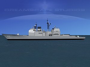 ticonderoga class cruiser 3d model