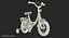 Girls Kids Bike with Training Wheels Rigged 3D Model