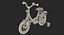 Girls Kids Bike with Training Wheels Rigged 3D Model