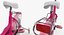 Girls Kids Bike with Training Wheels Rigged 3D Model