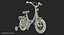 Girls Kids Bike with Training Wheels Rigged 3D Model