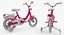 Girls Kids Bike with Training Wheels Rigged 3D Model