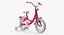 Girls Kids Bike with Training Wheels Rigged 3D Model
