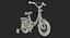 Girls Kids Bike with Training Wheels Rigged 3D Model