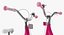 Girls Kids Bike with Training Wheels Rigged 3D Model