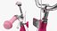 Girls Kids Bike with Training Wheels Rigged 3D Model