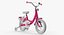 Girls Kids Bike with Training Wheels Rigged 3D Model