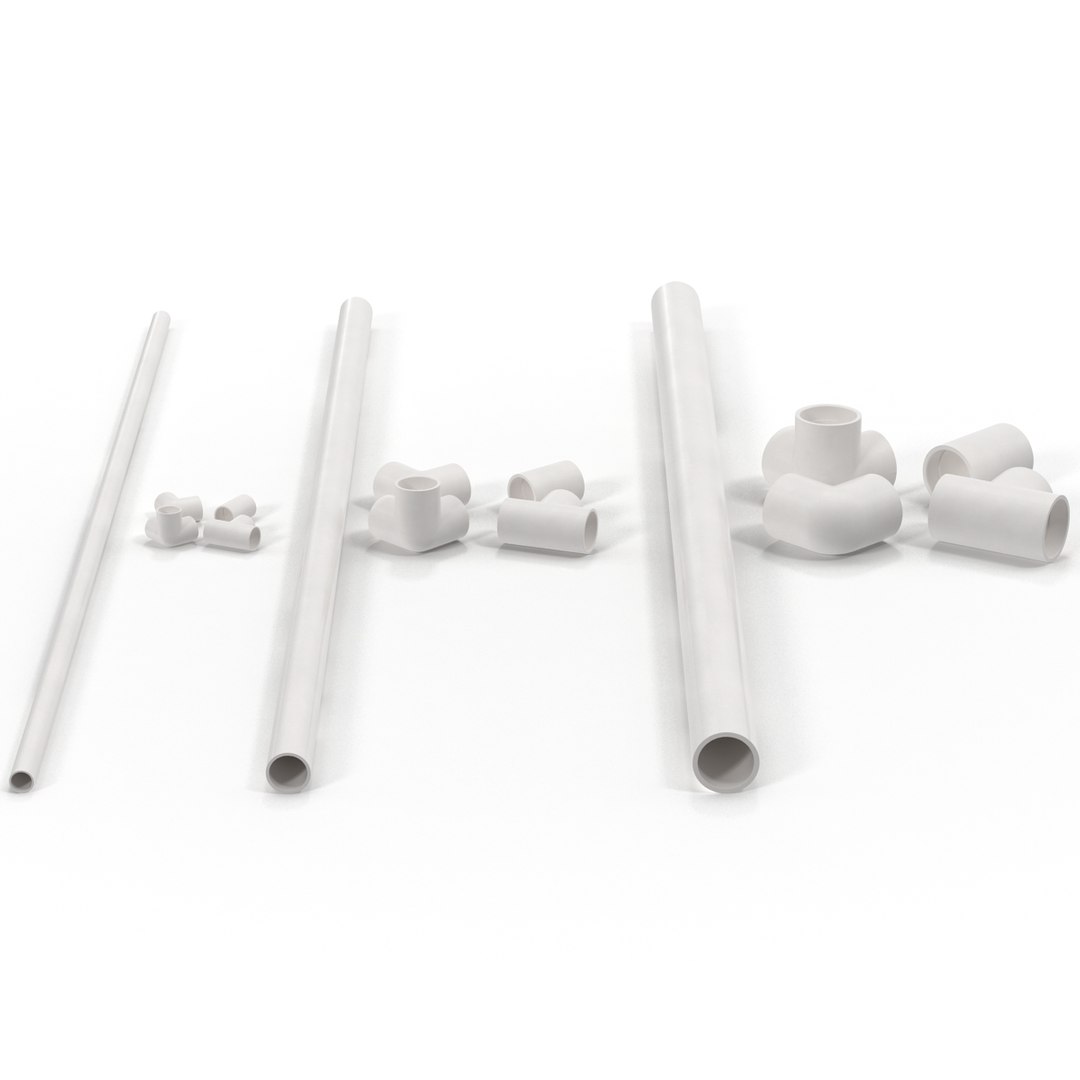 pvc pipes fittings set 3d c4d