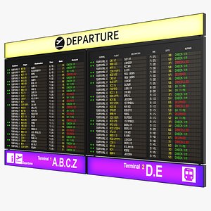Departure Airport Timetable 3D model