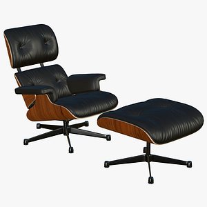 3D Eames Lounge Chair With Ottoman