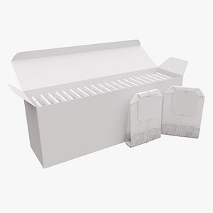Opened paper tea box with tea bags