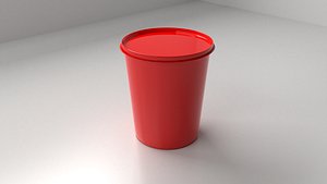 Red Ice Cream Container