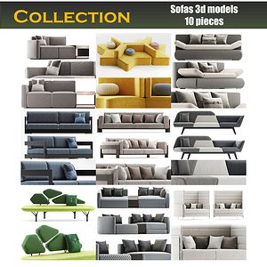 Sofas models collection 10 pieces