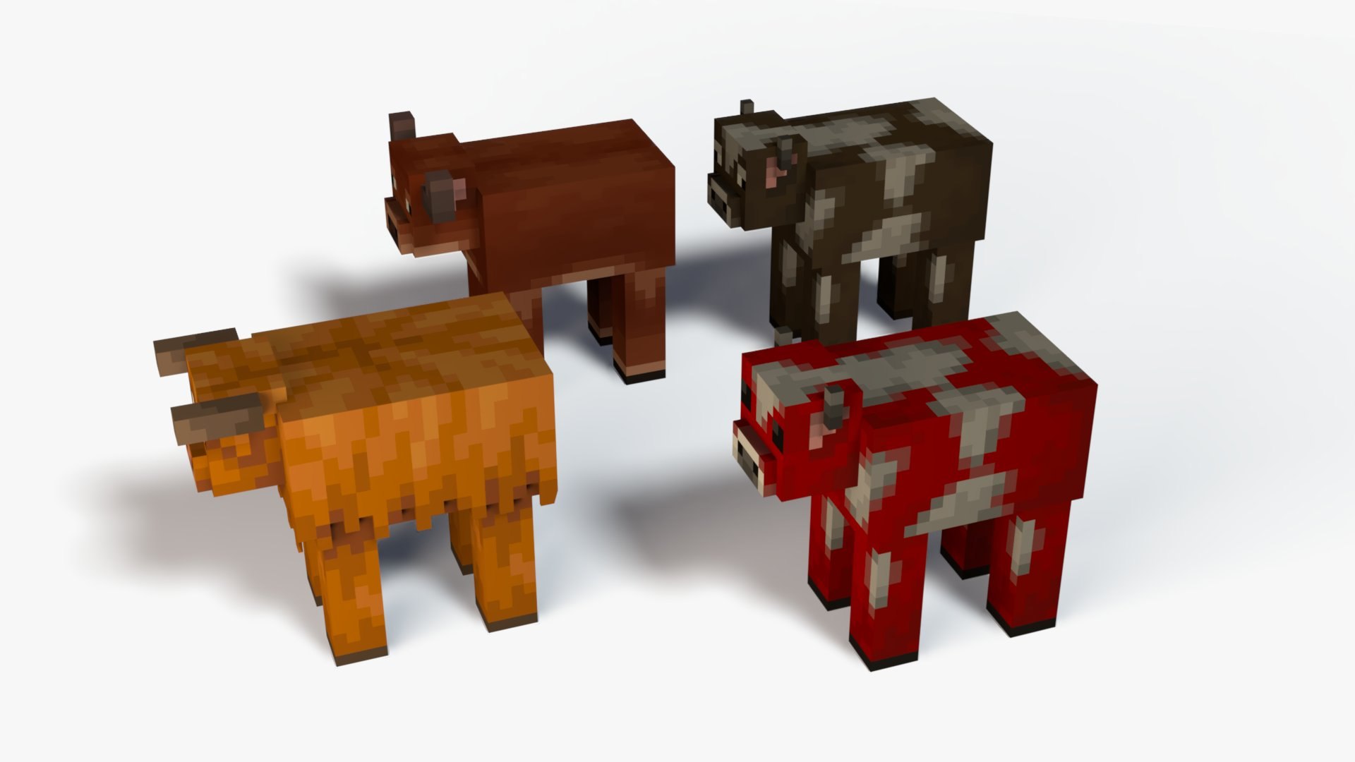 3D Model Minecraft Cow - TurboSquid 2514317