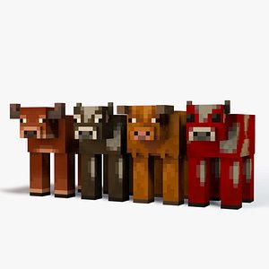3D model Minecraft Cow