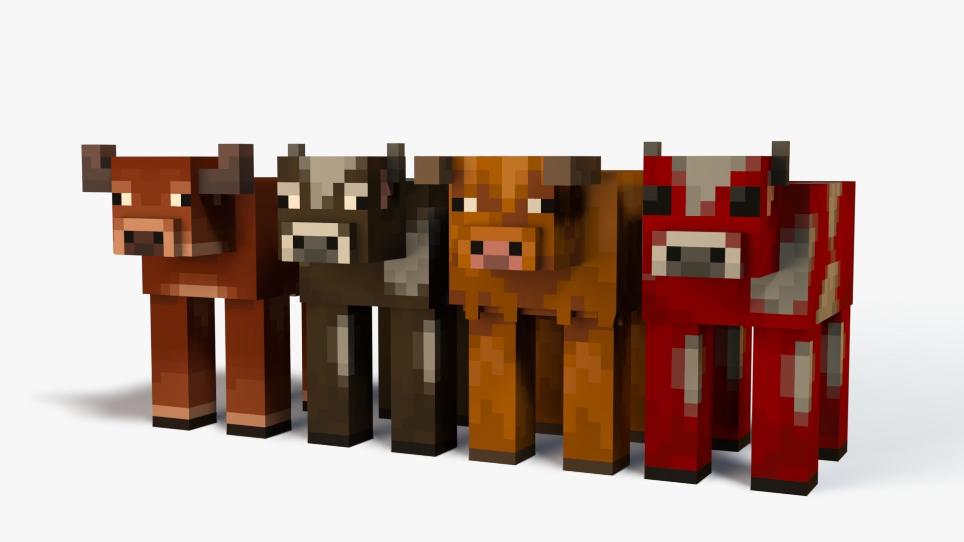 3D Model Minecraft Cow - TurboSquid 2514317