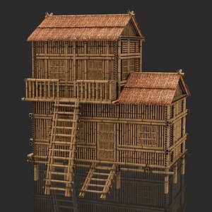 3D Bamboo House 5 - Jungle Hut