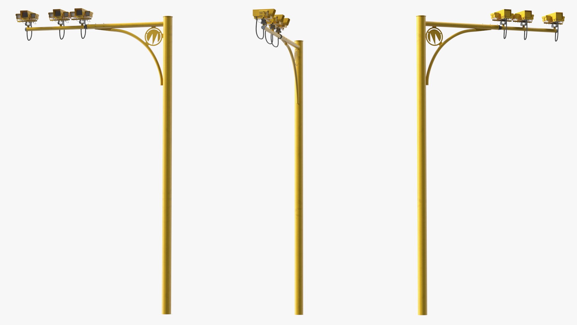Average Speed Cameras Mounted on Pole 3D model preview