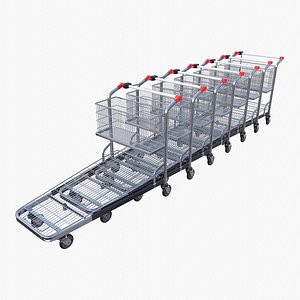 3D shopping cart stack