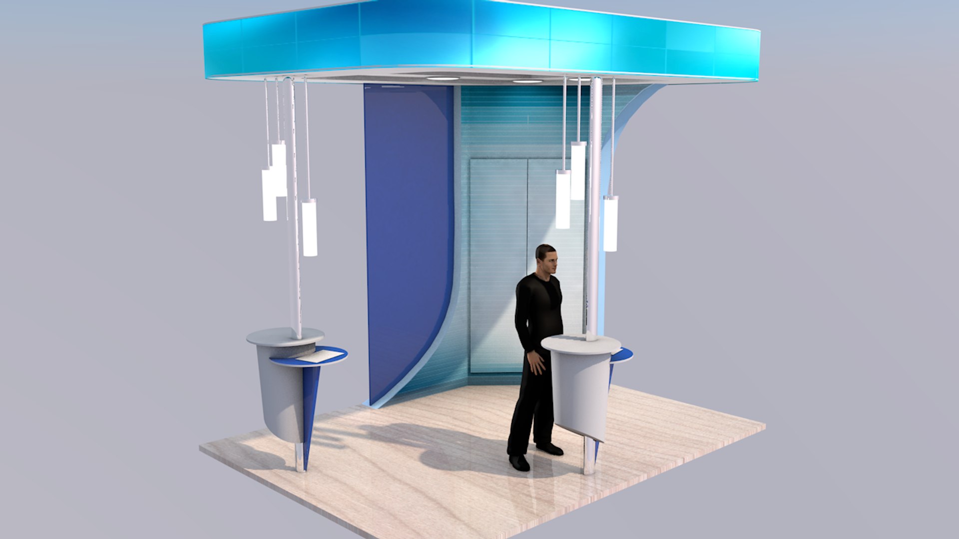 3D Expo Rectangular Stand Complete Model - TurboSquid 1323607