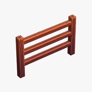 3D Stylized Wooden Fence